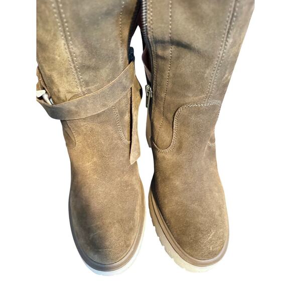 Free People Womens Jasper Over The Knee Chunky Heel Boots Green SIZE 37/7 - Picture 4 of 7